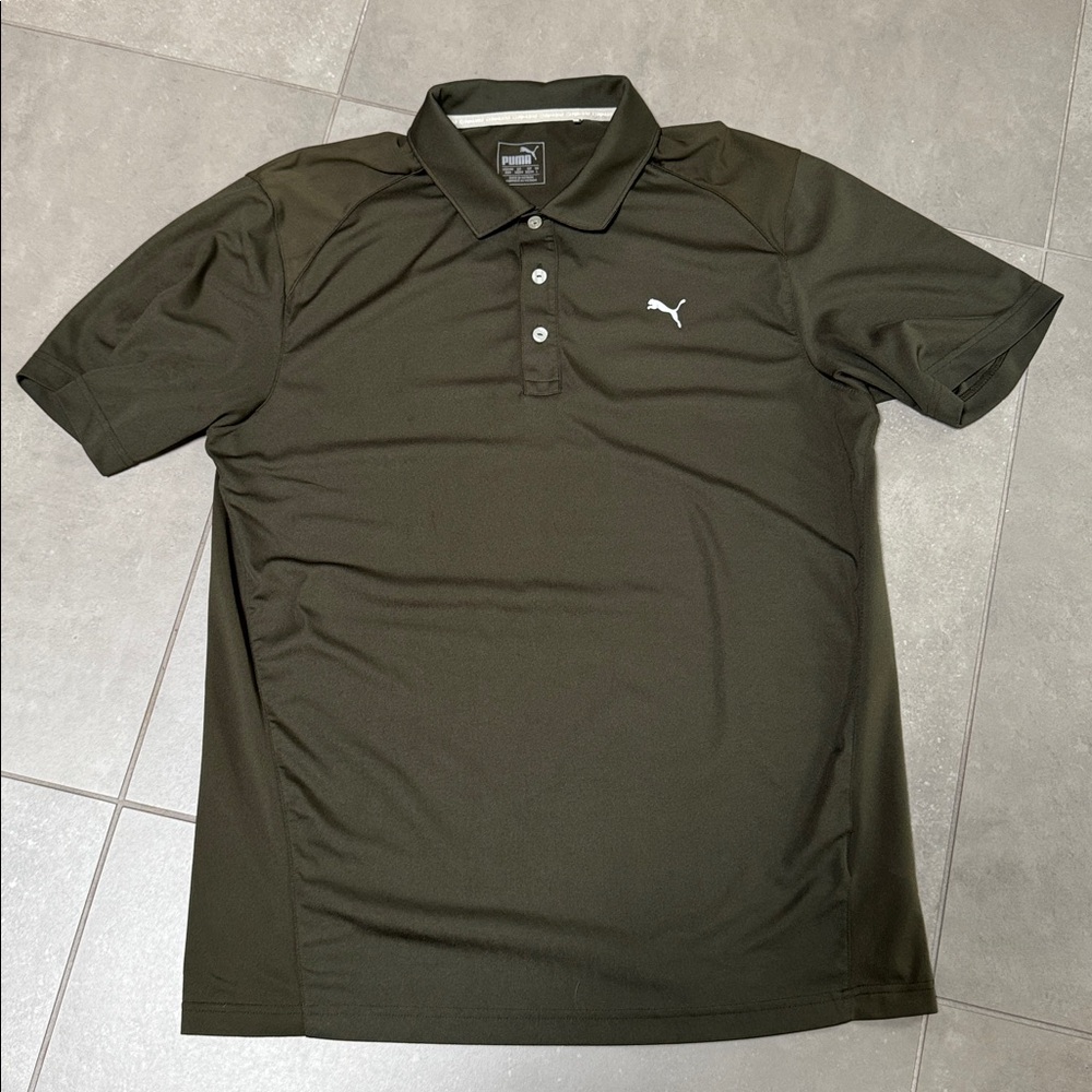 Puma Olive Green Golf Polo. Men’s Large